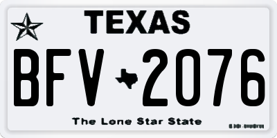 TX license plate BFV2076