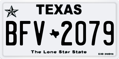 TX license plate BFV2079