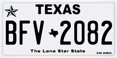 TX license plate BFV2082