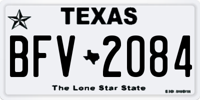 TX license plate BFV2084