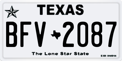 TX license plate BFV2087