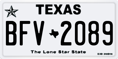 TX license plate BFV2089
