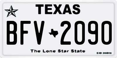 TX license plate BFV2090