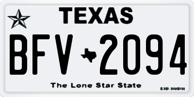 TX license plate BFV2094
