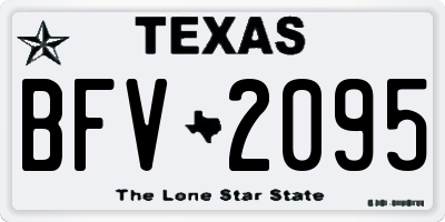 TX license plate BFV2095