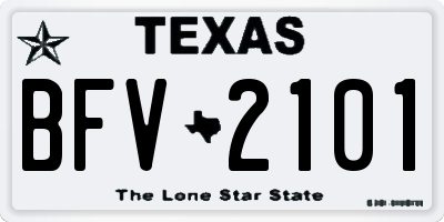 TX license plate BFV2101