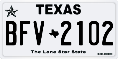 TX license plate BFV2102