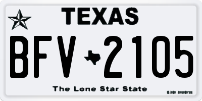 TX license plate BFV2105