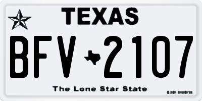 TX license plate BFV2107