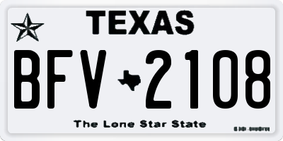 TX license plate BFV2108