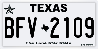 TX license plate BFV2109