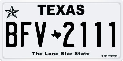TX license plate BFV2111