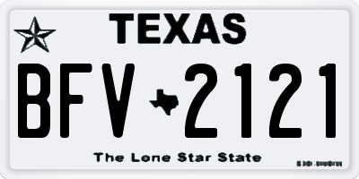 TX license plate BFV2121