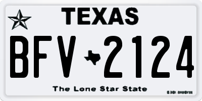 TX license plate BFV2124