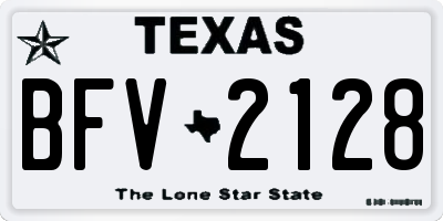 TX license plate BFV2128