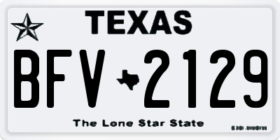 TX license plate BFV2129