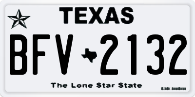TX license plate BFV2132