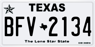 TX license plate BFV2134