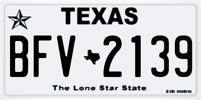 TX license plate BFV2139