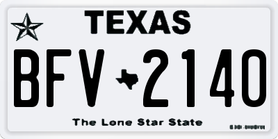 TX license plate BFV2140