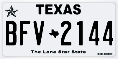 TX license plate BFV2144