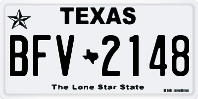 TX license plate BFV2148