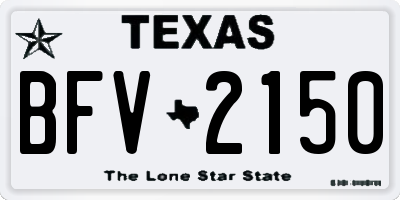 TX license plate BFV2150