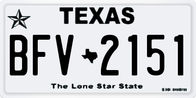 TX license plate BFV2151