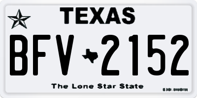 TX license plate BFV2152