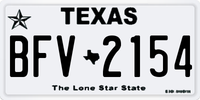 TX license plate BFV2154