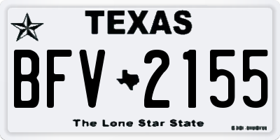 TX license plate BFV2155
