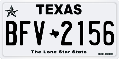 TX license plate BFV2156