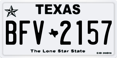 TX license plate BFV2157