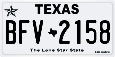 TX license plate BFV2158
