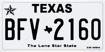 TX license plate BFV2160