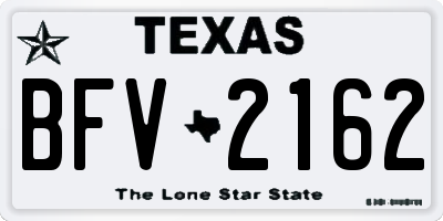 TX license plate BFV2162