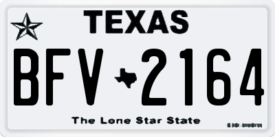 TX license plate BFV2164