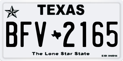 TX license plate BFV2165