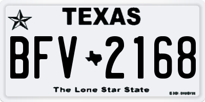 TX license plate BFV2168