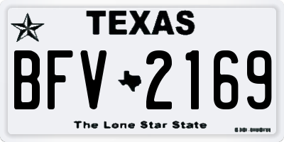 TX license plate BFV2169