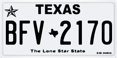 TX license plate BFV2170