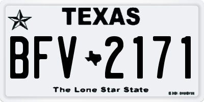 TX license plate BFV2171