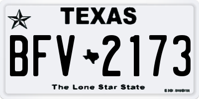 TX license plate BFV2173