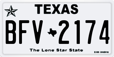 TX license plate BFV2174