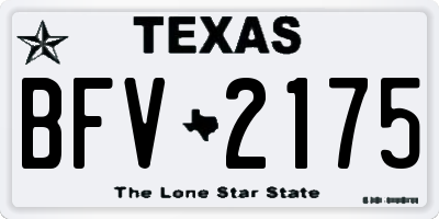 TX license plate BFV2175