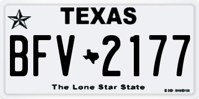 TX license plate BFV2177