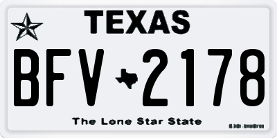 TX license plate BFV2178