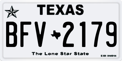 TX license plate BFV2179