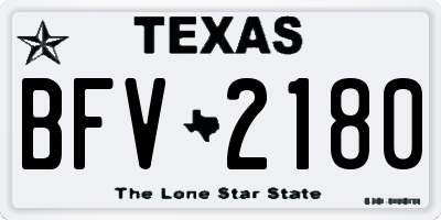 TX license plate BFV2180