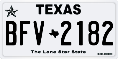 TX license plate BFV2182